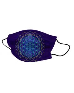 Yogi Mondkapje Flower of Life Blue