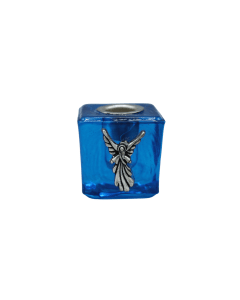 Glazen Kubus Mini Kaarshouder- Turkoois-Metatron