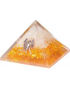 Orgoniet Pyramide Citrien en Kristal met Aartsengel Uriël