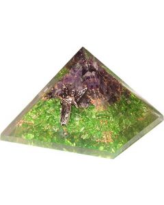 Orgoniet Pyramide Amethist, Peridoot en Aardsengel Raphael