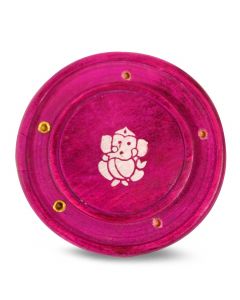Roze Mango Houten Wierookhouder met Ganesh