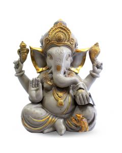 Ganesh W/ Out Base in Chocolate Look (Sand Stone Finish) 12"