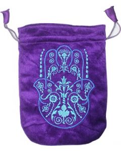Fluwelen Tas Paars-Fatima Hand