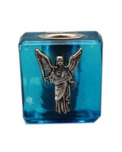 Glazen Kubus Mini Kaarshouder- Turkoois-Uriel