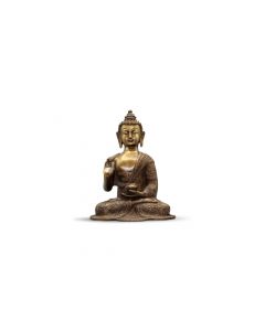 Buddha Sitting Asthmangal w/o Base carved antique brown
