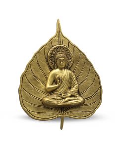 Buddha on Leaf Hanging (Green with Yellow Powder Finish)