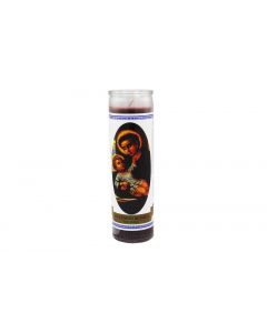 St. Anthony Brown  Wax 8"  Labeled glass candle
