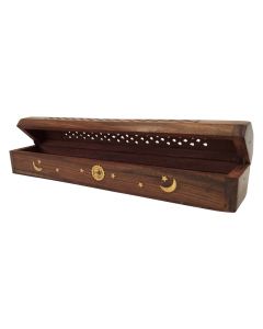 Hutbox Wierookhouder Zon Maan Ster 30cm