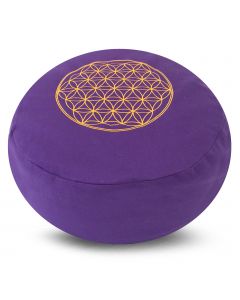 Meditatiekussen Flower of Life paars 36x17cm