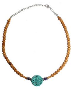 Choker Sandelhout-Turkoois Tara