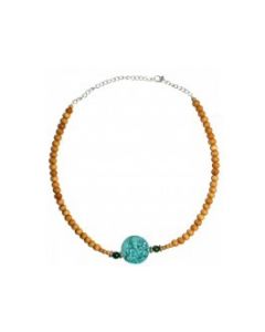 Choker Sandelhout-Turkoois Saraswati