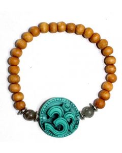 Armband van Sandelhout Turquoise Om