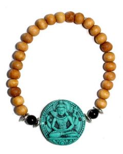 Armband van Sandelhout Turquoise Shiva Nat