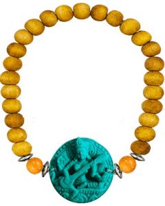 Armband van Sandelhout Turquoise Saraswati