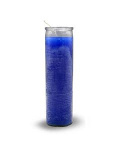 Noveenkaars blauwe wax helder glas