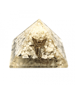 Orgoniet Piramide Kristal en Maansteen Aartsengel Gabriel 40 mm