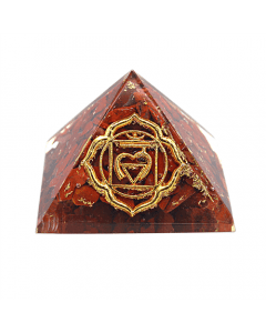 Orgoniet Piramide - Basis Chakra Jaspis 4cm