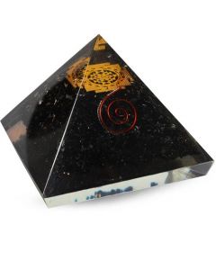 Orgonite Pyramid - Black Tourmaline, Sri Yantra 50 mm