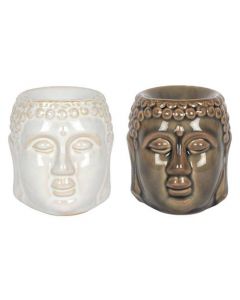 Boeddha Hoofd Oliebrander 8 cm (per 2) Zwart en Wit
