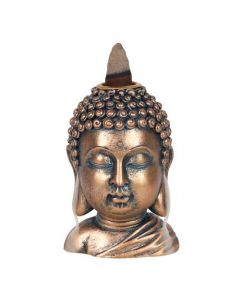 Bronze Boeddha Hoofd Backflow Wierookhouder