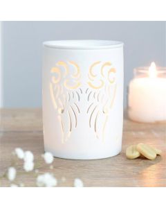 White Angel Wings Cut Out Oil Burner