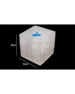 Selenite Candle Holder Cube Shape