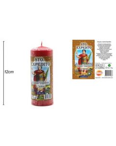 Gelabelde kaars Saint Expeditus 12x4,5cm