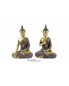Boeddha beeld mediterend Set van 2