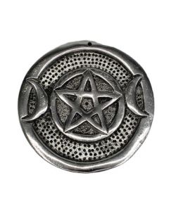 Incense Holder Triple Moon & Pentacle Antique Finish