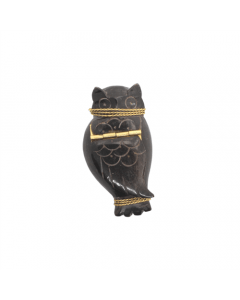 Artisanaal Os Hoorn doosje - uil groot