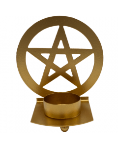 TeaLight Holder Pentagram Gold 10x11 cm