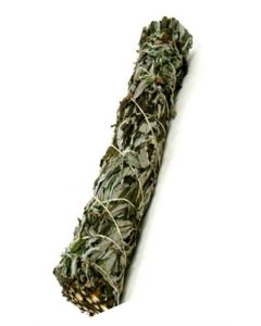 Zwarte Salie Smudge Stick 22.5cm met kop