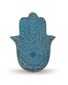 Aluminium glazuur kleur Turkoois fatima hand wierookhouder