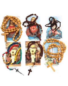 Wooden Rosaries With Prayer Cards