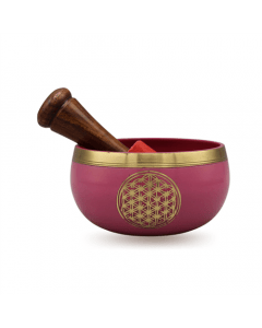 Singing bowl pink Flower Of Life 9 cm