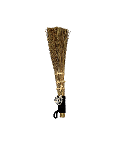 Broom with metal pentagram