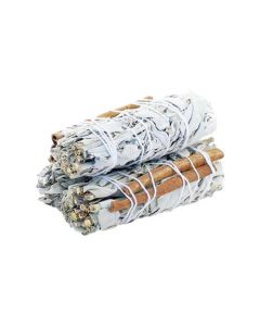 White Sage & Cinnamon Smudge Stick 10cm