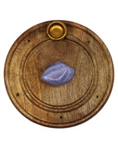 Lapis Lazuli Mango Wood Incense Holder