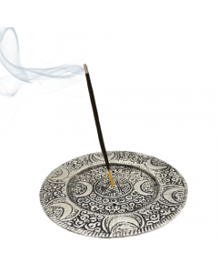 Incense Holder Moon and Pentacle Antique Finish