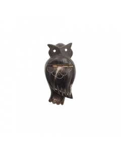Artisanaal Os Hoorn doosje- uil klein