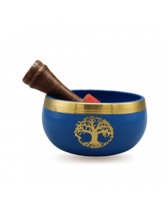 Klankschaal blauw met levensboom