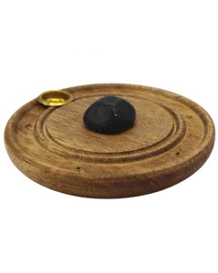 Black Tourmaline Mango wood incense holder