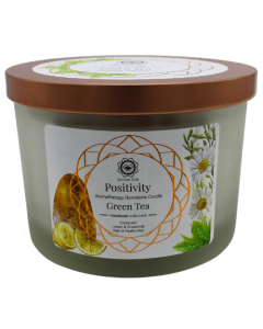 Green Tree Aromatherapy Candle Positivity with Gemstones