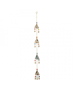 Hanging bells with 4 Metal Boats