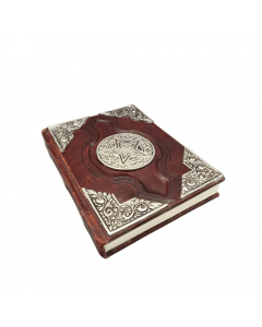 Leren Notitieboek metalen Pentakel