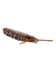 Smudge Kalkoenveer met Leren Handvat en Steen 30cm