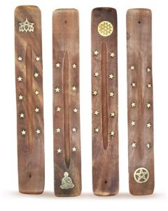 Houten wierookhouder set van 12