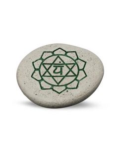 Kiezelsteen - Gegraveerde River Stone 4Th Chakra Green