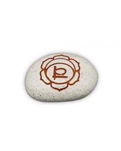 Kiezelsteen - Gegraveerde River Stone 2Th Chakra Oranje
