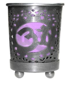 Chakra Votief Houder Paars Glas Insert - Crown